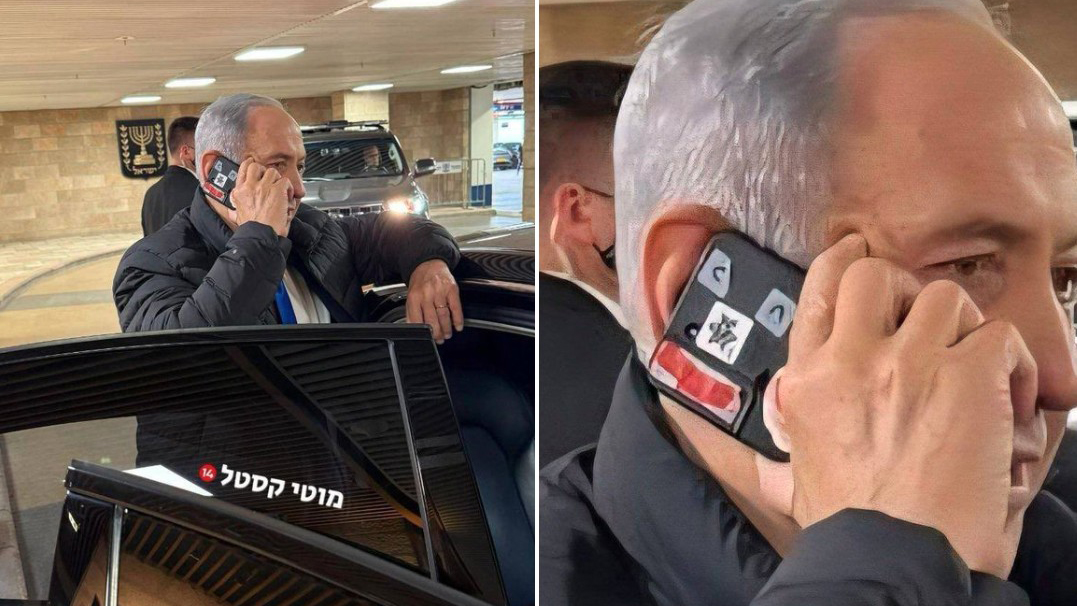 নেতানিয়াহুর ফোনের ক্যামেরায় লাল টেপ কী বার্তা দিচ্ছে