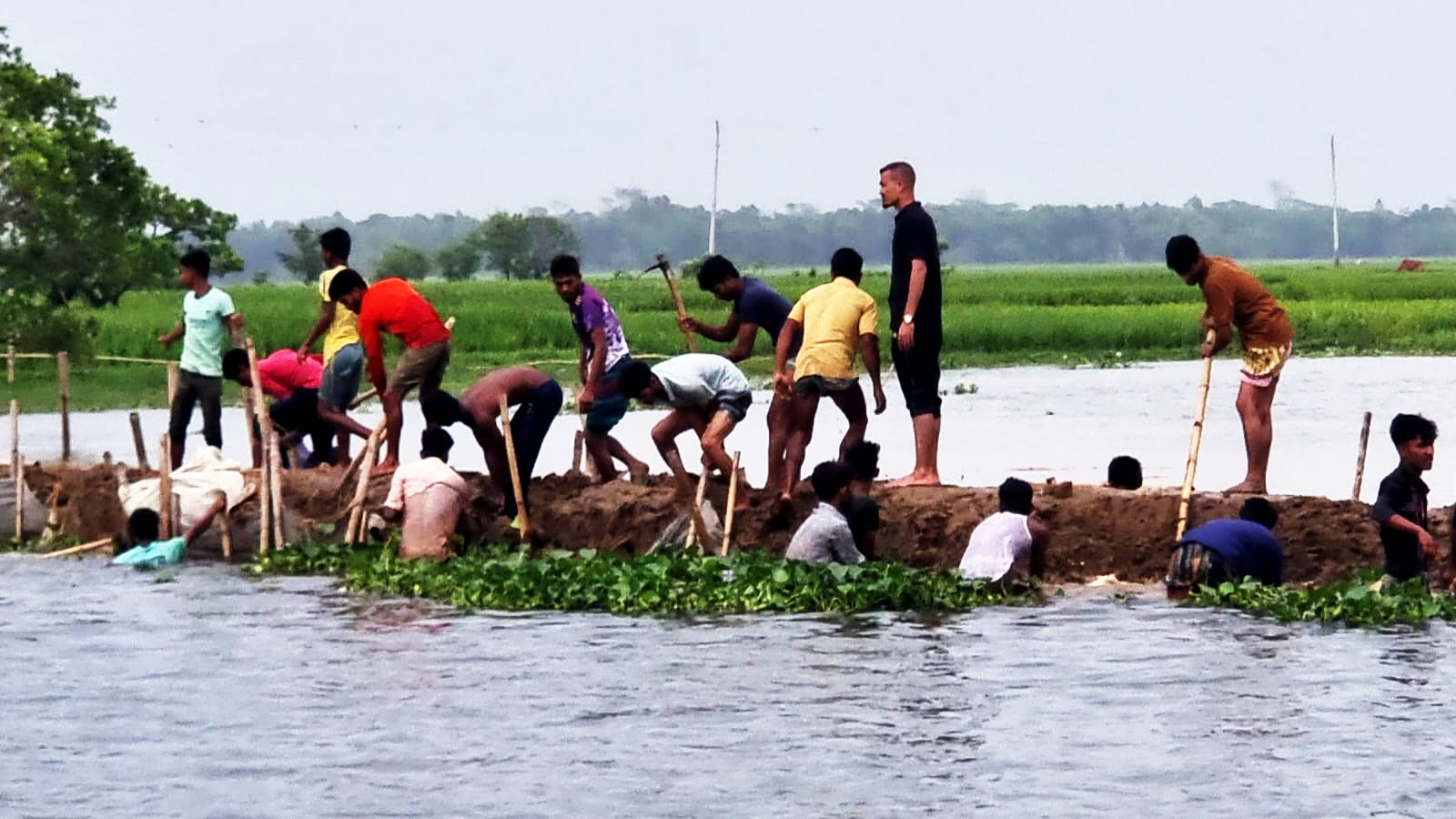 নেত্রকোনায় ফসলরক্ষা বাঁধ নিয়ে দুই ইউনিয়নের কৃষকদের সংঘর্ষ, আহত ২০