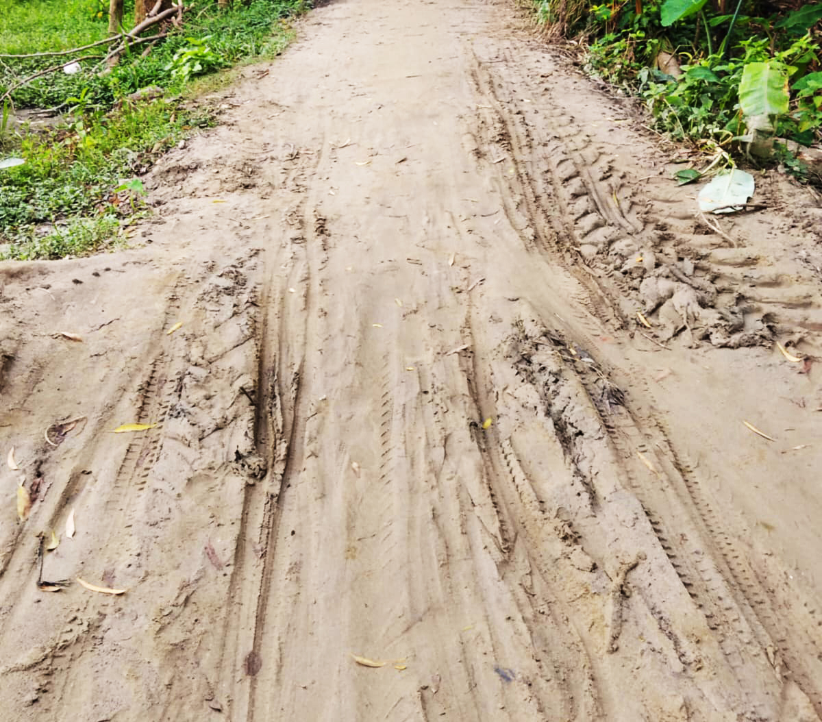 বদলগাছীতে সড়ক নির্মাণে অনিয়ম, ৫০ মিটার অংশ বাদ