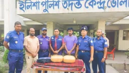 ভোলায় স্কুলব্যাগে ৬ কেজি গাঁজা, যুবক আটক