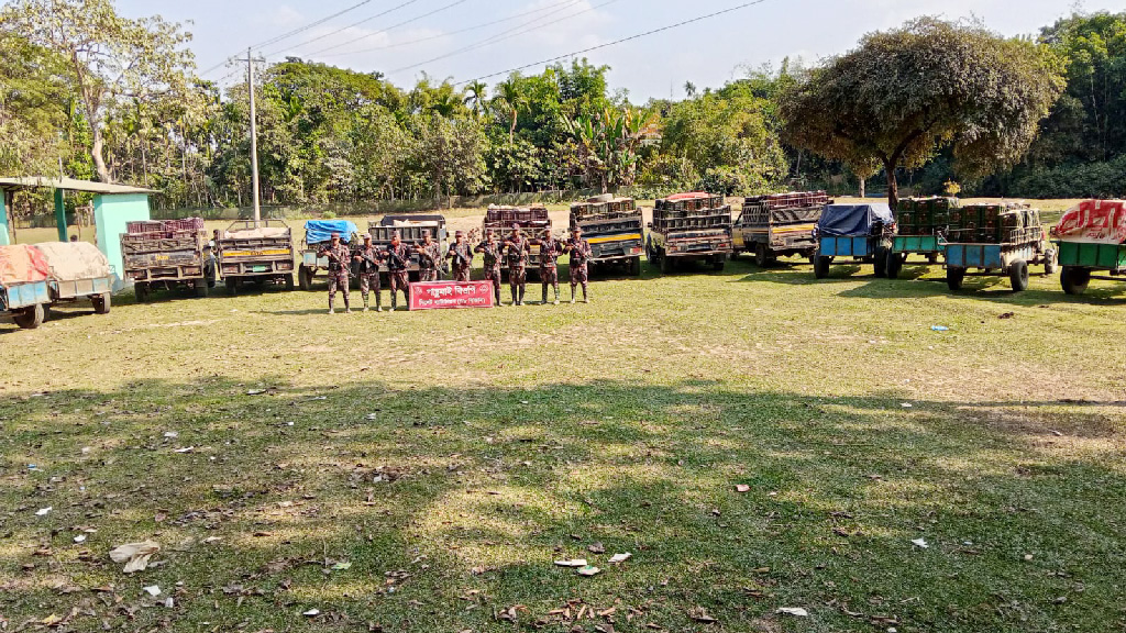 সিলেটে বিপুল পরিমাণে চোরাচালানের মালামাল জব্দ