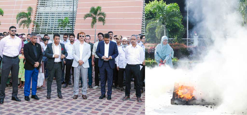 শাহজালাল বিমানবন্দরের কার্গো এলাকায় অগ্নিনির্বাপণ মহড়া