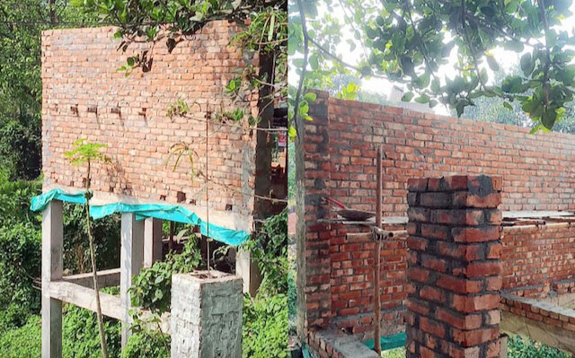 সওজের জায়গা দখল করে চলছে পাকা স্থাপনা নির্মাণের কাজ