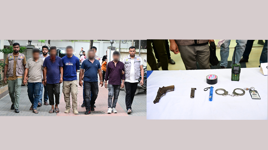 বনানীতে ডাকাতির প্রস্তুতির অভিযোগে বিদেশি পিস্তলসহ গ্রেপ্তার ৫
