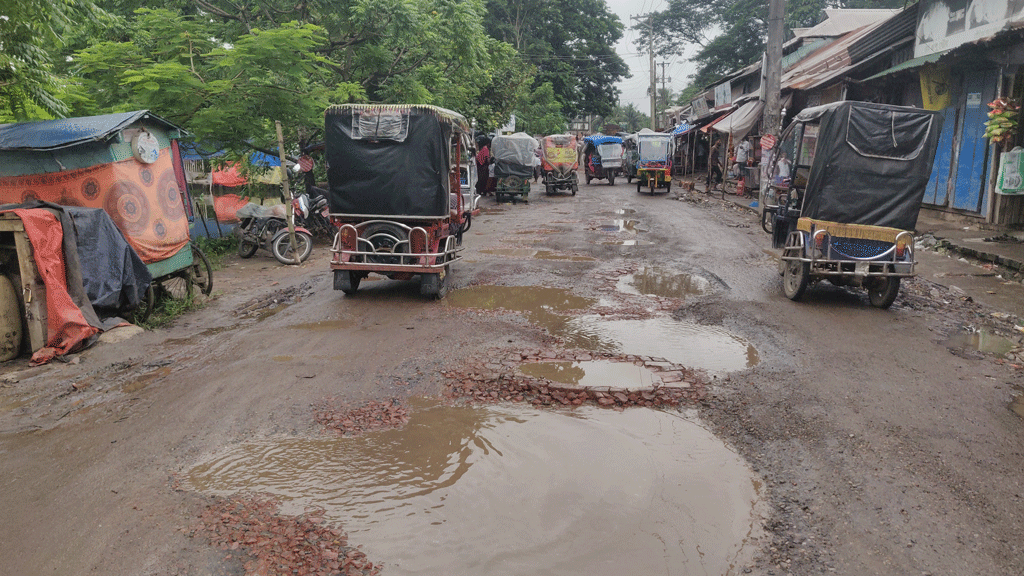 বরগুনার সড়কে ‘খানাখন্দে মোগো অটো উইল্ডা যায়’