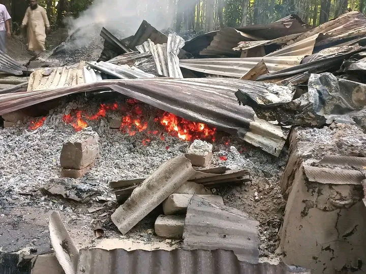বরগুনায় চুরি শেষে বসতঘরে অগ্নিসংযোগ, নিঃস্ব এক পরিবার