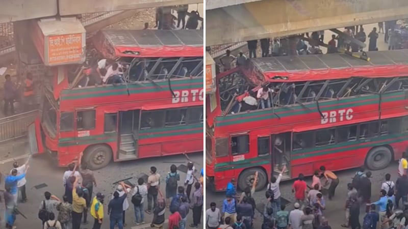 এলিভেটেড এক্সপ্রেসওয়ের র‍্যাম্পে বিআরটিসি বাসের ধাক্কা, আহত ১