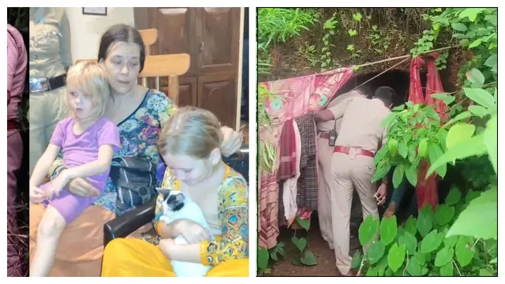 কর্ণাটকে বিপজ্জনক গুহায় বাস, দুই শিশুকন্যাসহ রুশ নারীকে উদ্ধার