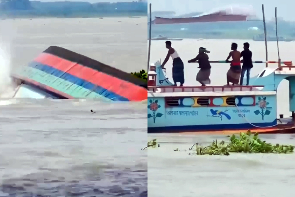 মেঘনার ঘূর্ণিস্রোতে ৪৪০০ বস্তা সিমেন্টসহ ট্রলারডুবি