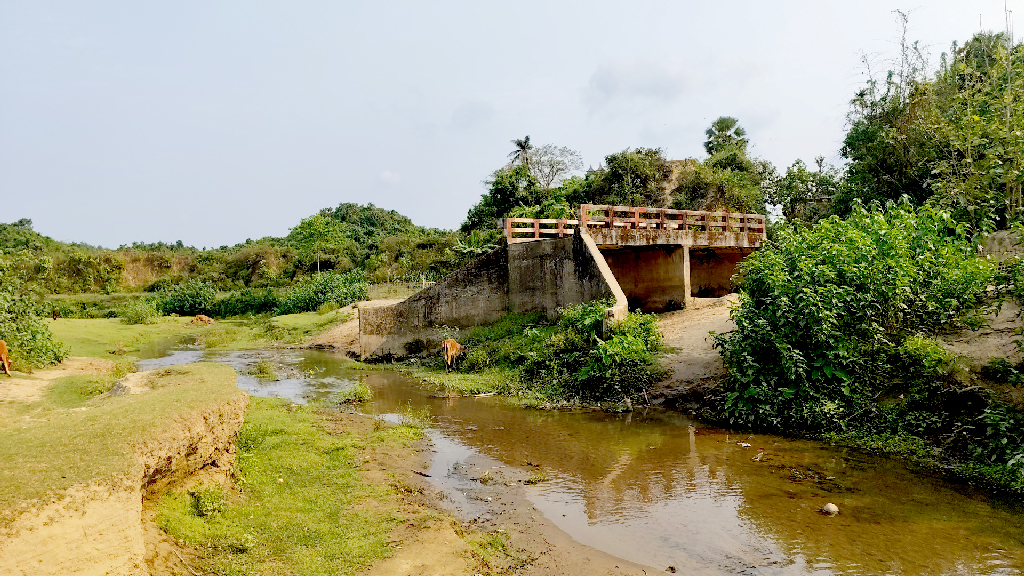 ফটিকছড়ির পশ্চিম ত্রিপুরাপাড়ায় সেতুটি প্রায় এক দশক ধরে অকেজো পড়ে আছে। ছবি: আজকের পত্রিকা