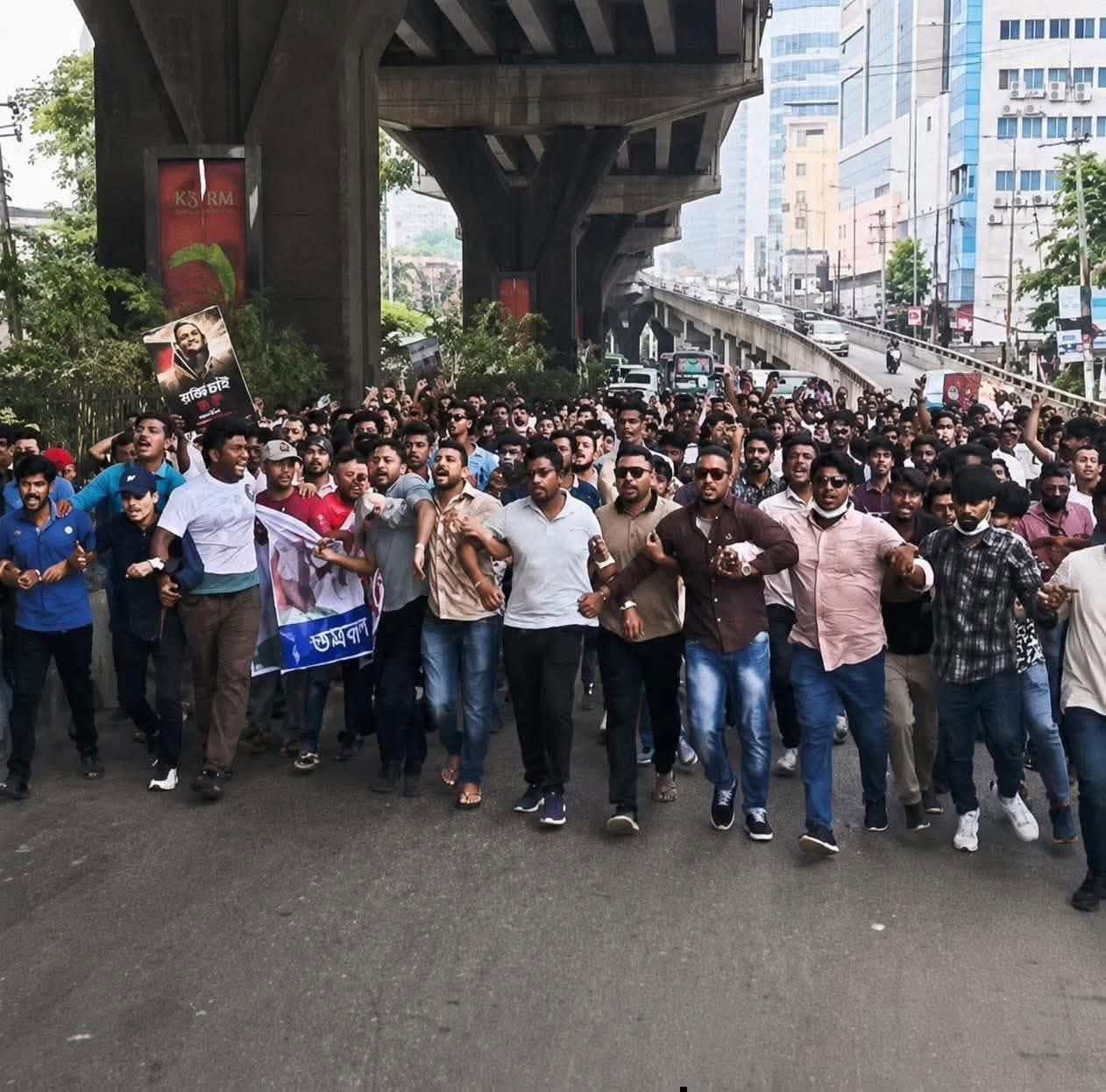 চট্টগ্রামে নিষিদ্ধ ছাত্রলীগ নেতা-কর্মীদের মিছিল