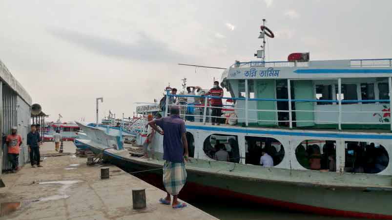 আড়াই ঘণ্টা পর বাংলাবাজার-শিমুলিয়া রুটে লঞ্চ চলাচল শুরু