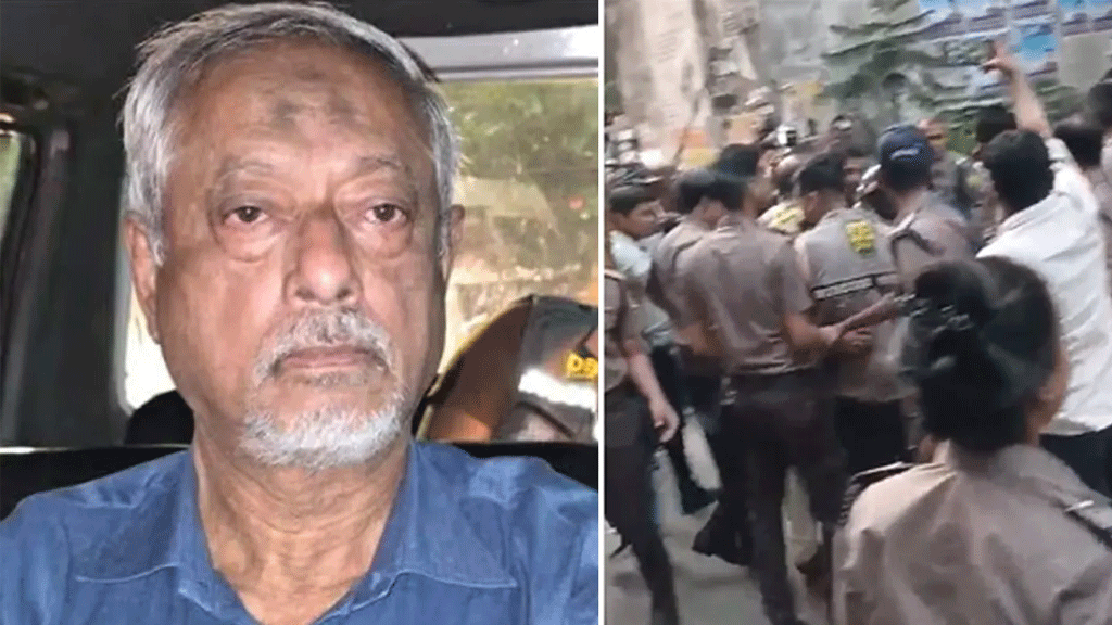 মাসুদ উদ্দিন চৌধুরীর ওপর ডিম নিক্ষেপ