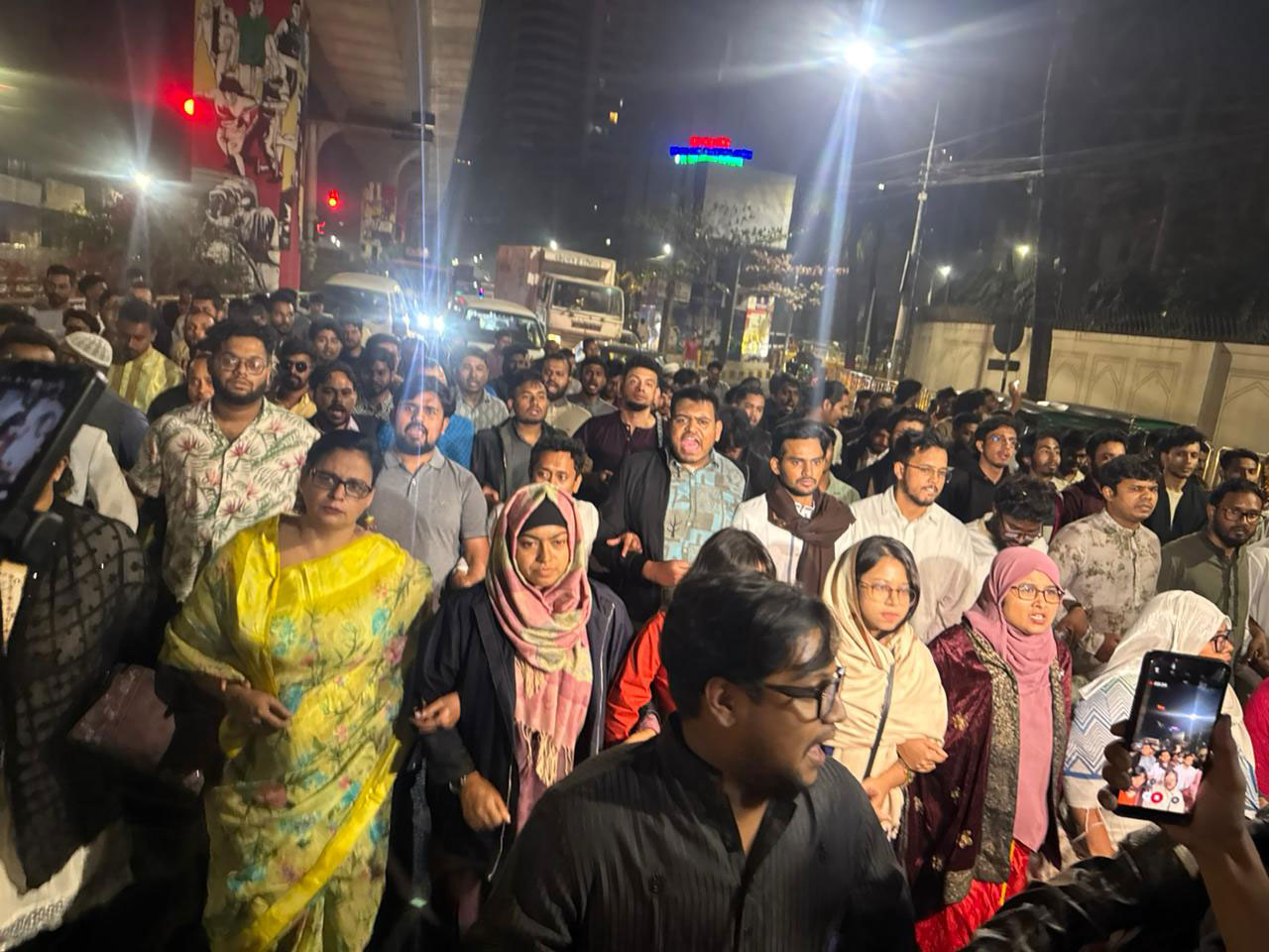 নির্বাচন পরবর্তী সহিংসতার প্রতিবাদে এনসিপির বিক্ষোভ মিছিল