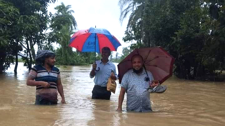 ভারী বর্ষণে ফেনীতে আবারও ৭৫টি গ্রাম প্লাবিত