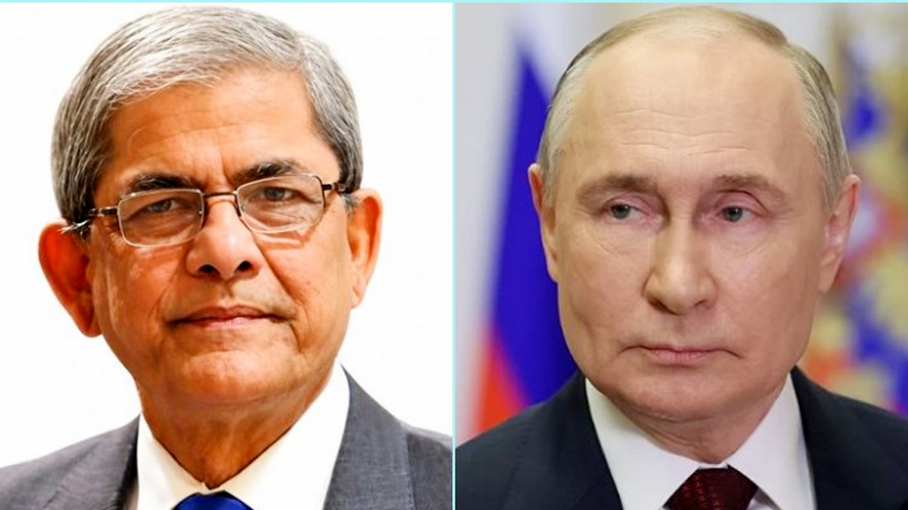 রাষ্ট্রপতি মির্জা ফখরুলকে পুতিনের অভিনন্দন, জনগণের কল্যাণে সাফল্য কামনা