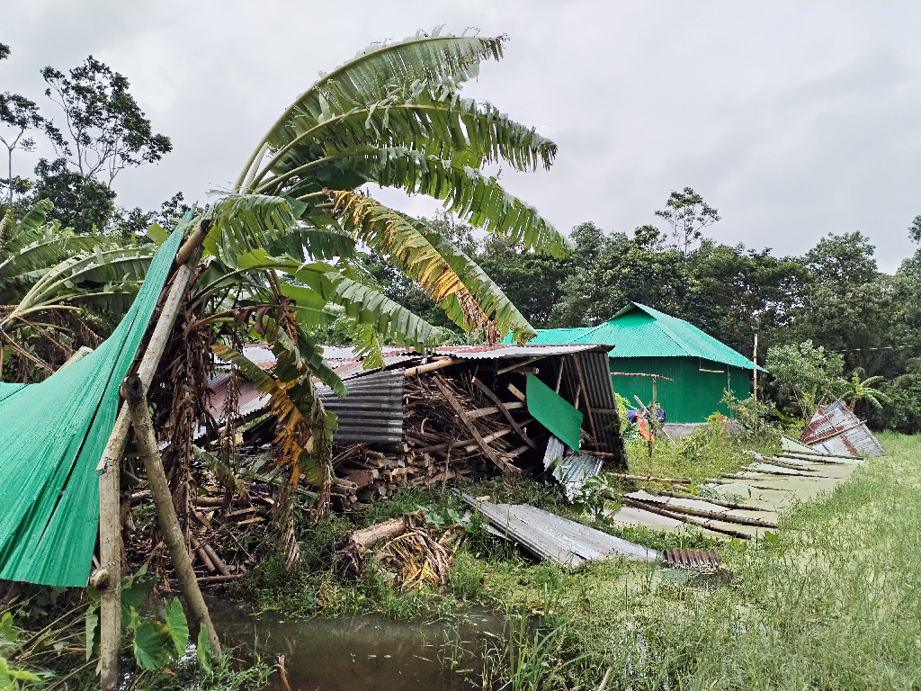 টর্নেডোতে লন্ডভন্ড সোনাগাজীর স্বরাজপুর গ্রামের ৩০ পরিবার