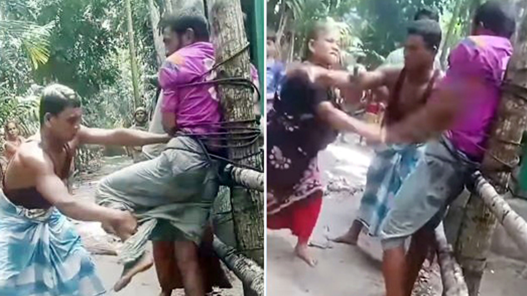 ফরিদগঞ্জে যুবককে গাছের সঙ্গে বেঁধে মারধর