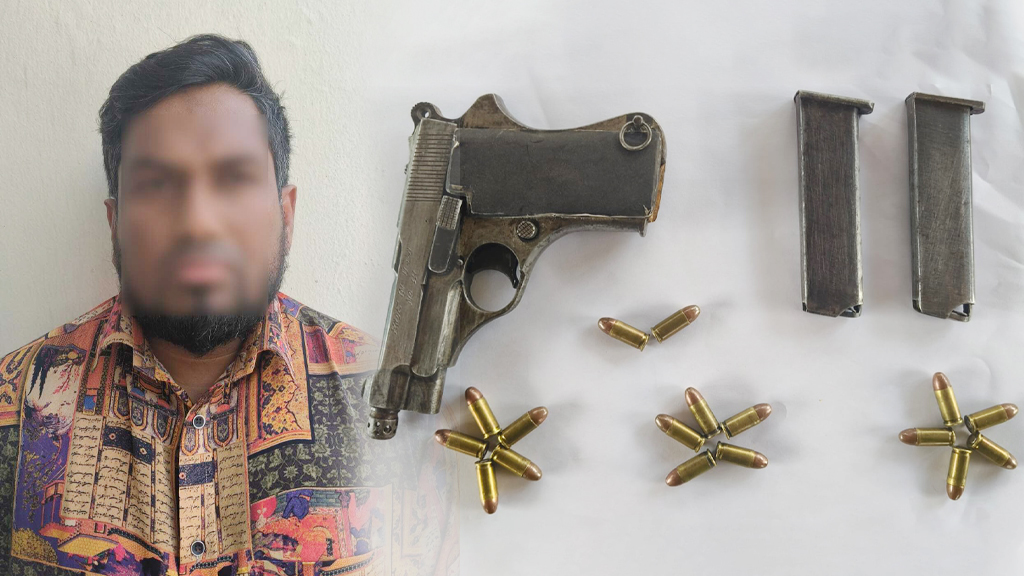 বিদেশি পিস্তল-গুলিসহ গ্রেপ্তার পল্লবীর শীর্ষ সন্ত্রাসী ‘ভাগিনা মুন্না’