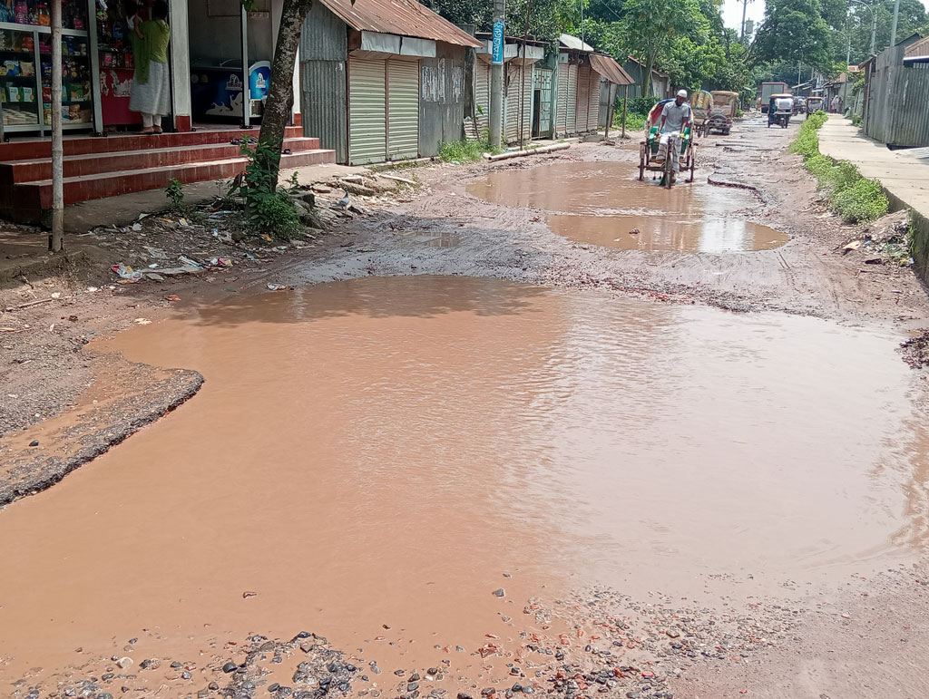 খানাখন্দে ভরা হোমনা-রঘুনাথপুর সড়ক
