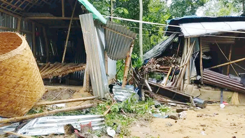 ময়মনসিংহে বসতভিটায় বন্য হাতির আক্রমণ, ঘর ভেঙে ধান-চাল খেয়ে সাবাড়