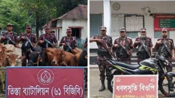 পাটগ্রামে ভারত থেকে পাচার করে আনা ১২ গরু ও মোটরসাইকেল উদ্ধার