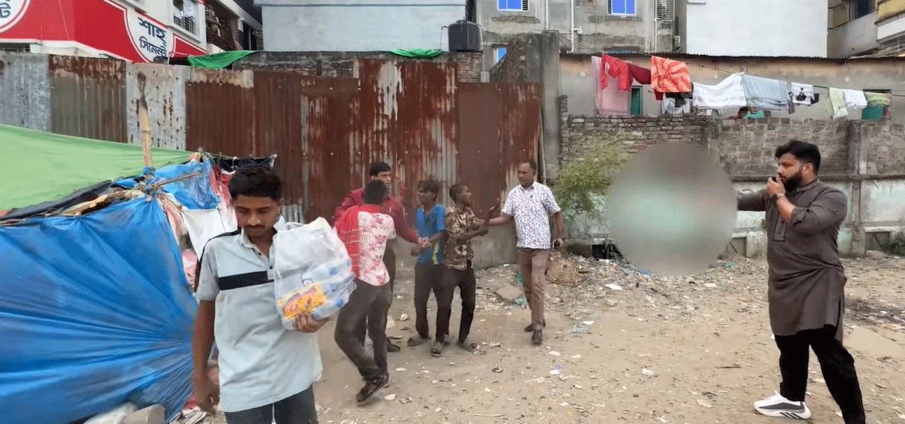 মাদকবিরোধী অভিযানে কয়েকজনকে আটক করা হয়। ছবি: ভিডিও থেকে নেওয়া