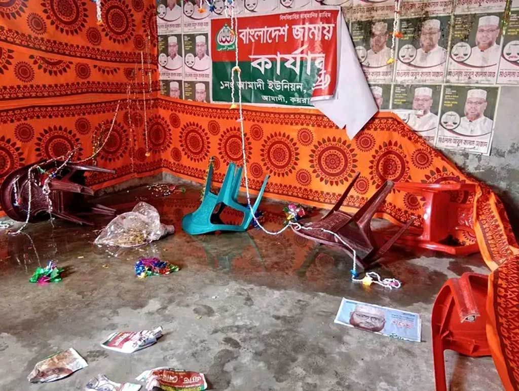 জামায়াতের দুই কর্মীর মধ্যে মারামারি, অফিস ভাঙচুর