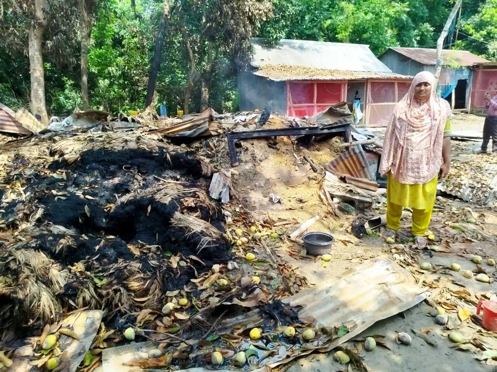 হত্যা মামলার আসামিদের বাড়িতে অগ্নিসংযোগ ও লুটের অভিযোগ