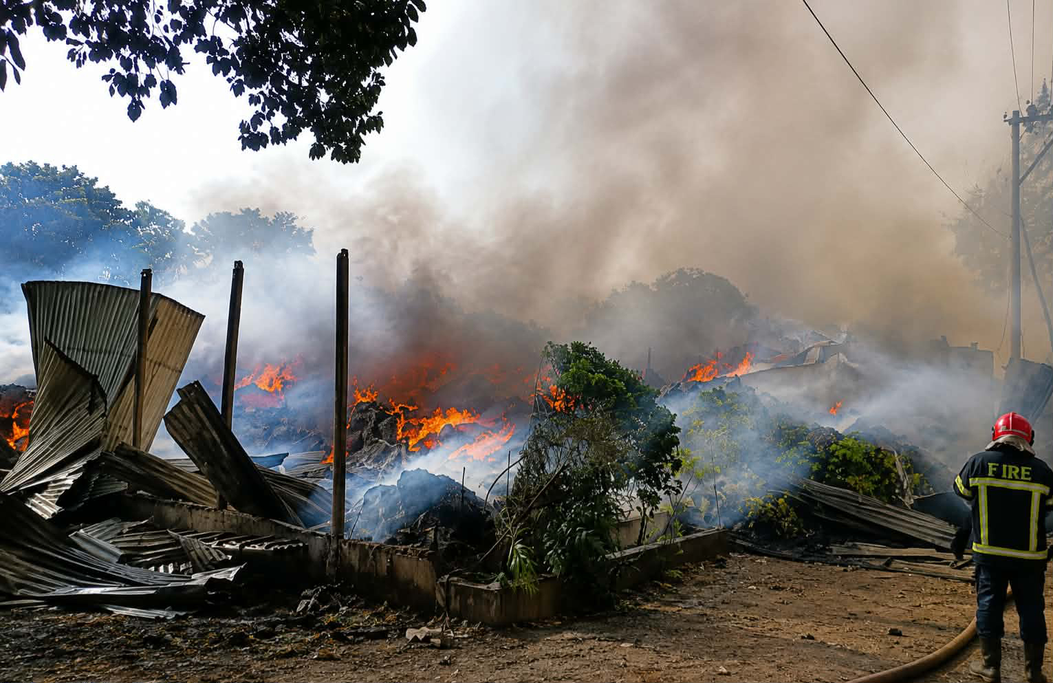 গাজীপুরে চার ঘণ্টায় আগুন নিয়ন্ত্রণে, পুড়ে ছাই ১২টি ঝুটের গোডাউন