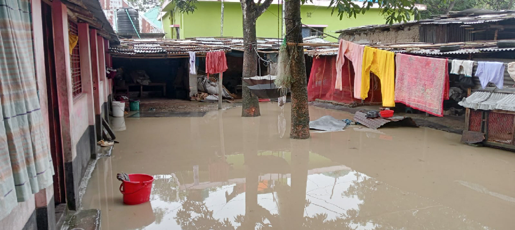 `চুলায়ও পানি, রান্না করতে পারিনি’--এক বৃষ্টিতেই কালাই পৌরশহরের ৩০ পরিবার পানিবন্দি