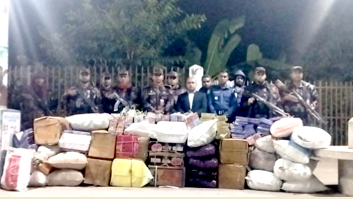 বিজিবির অভিযান: বিপুল মাদক ও চোরাই পণ্য জব্দ, আটক ১