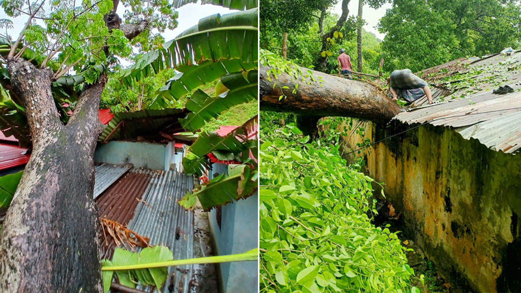 কাপ্তাইয়ে ঝোড়ো হাওয়ায় দুই বসতবাড়ি ক্ষতিগ্রস্ত