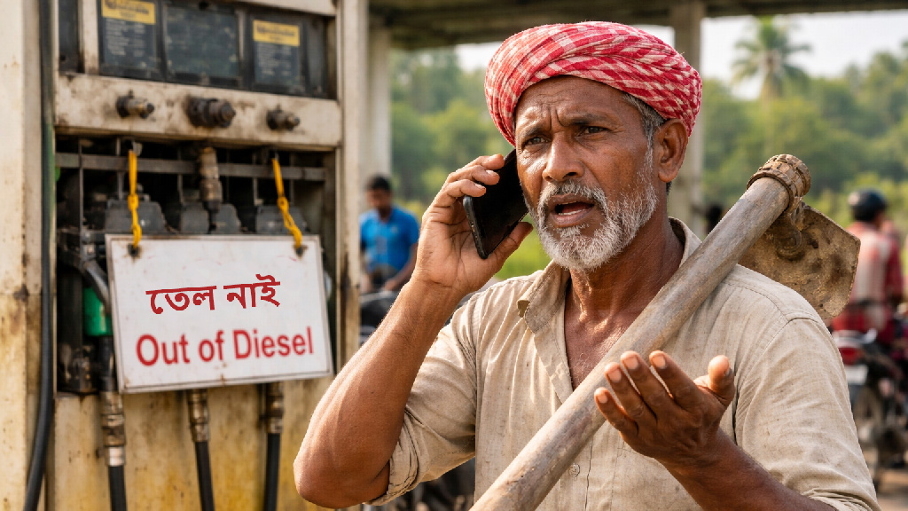 পাম্পে ডিজেল না পেয়ে ‘কৃষিমন্ত্রীকে’ কৃষকের ফোন