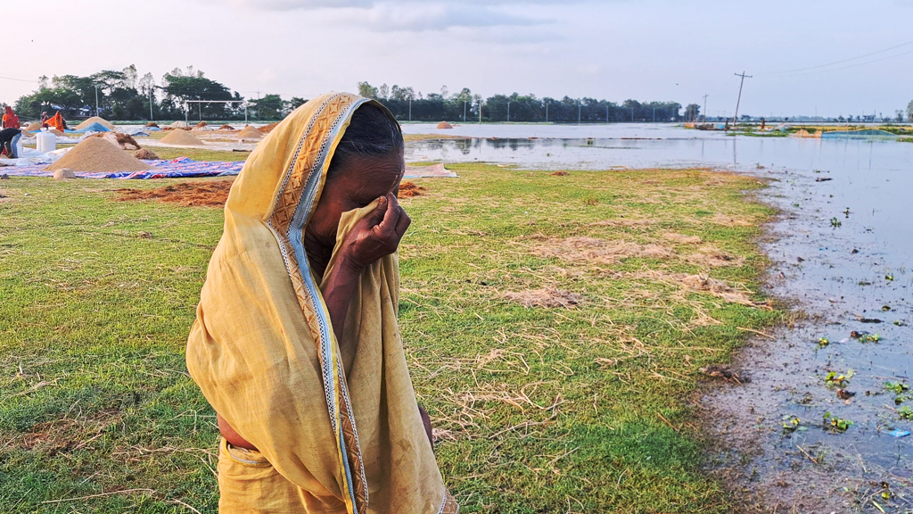 কিষানি সন্ধ্যা রানীর স্বপ্ন ডুবেছে হাওরের পানিতে, মাথায় ঋণের বোঝা