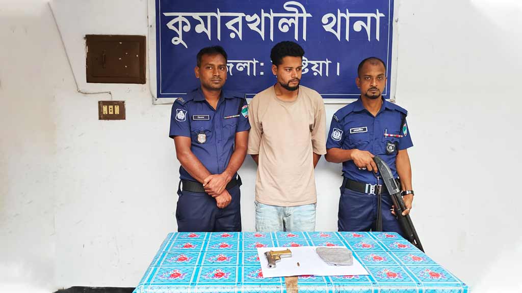 পিস্তল নিয়ে দু্লাভাইকে হুমকি, শ্যালক আটক