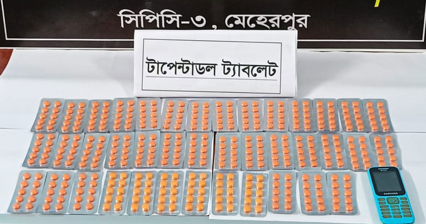 কুষ্টিয়ায় ৪০০ পিস টাপেন্টাডল ট্যাবলেটসহ মাদক কারবারি গ্রেপ্তার