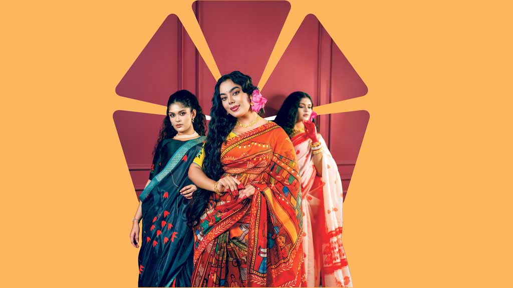 সরল মেয়ের পূজার শাড়ি