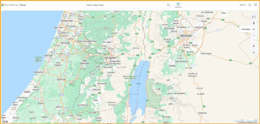 পশ্চিম তীরের ইসরায়েলি নাম মানচিত্র থেকে সরিয়ে ফেলল মাইক্রোসফট