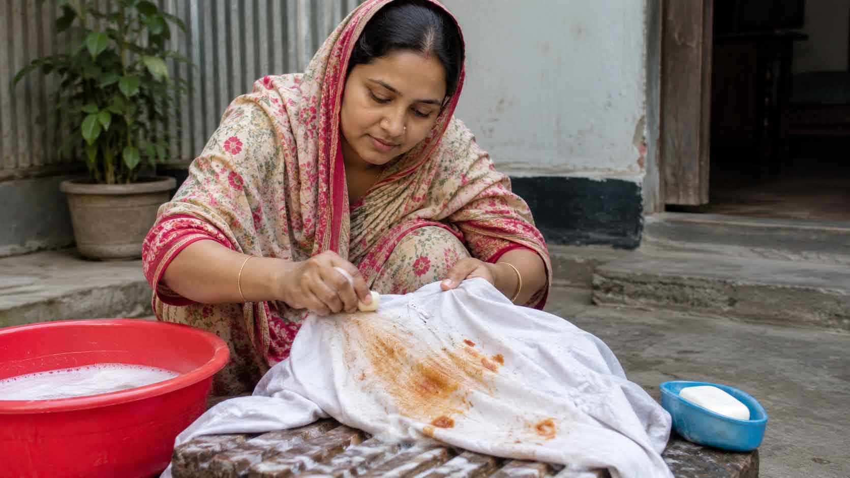 পোশাকে মাংসের ঝোল বা চর্বির দাগ দূর করার ঘরোয়া উপায় জেনে নিন