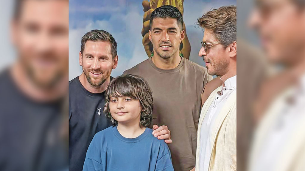 দেখা হলো শাহরুখ-মেসির সঙ্গে ছিল খানপুত্র আব্রাম