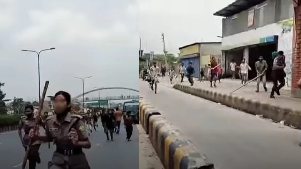উচ্ছেদ অভিযানে পুলিশের ওপর হামলা