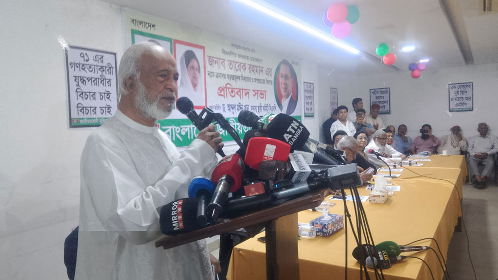 অন্তর্বর্তী সরকার মানেই বিজয় অর্জন নয়, প্রতিবাদ সভায় মঈন খান