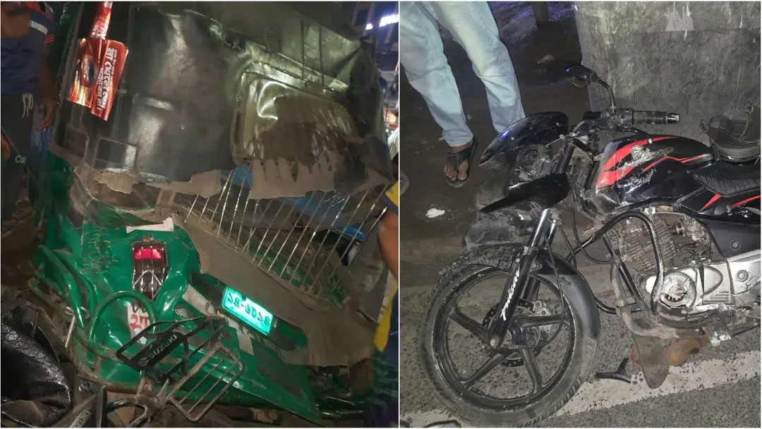 রাজধানীর মগবাজারে পিকআপ-মোটরসাইকেল-সিএনজির সংঘর্ষে নিহত ২