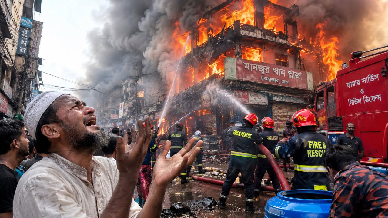 ‘আল্লাহ গো, আগুন টা নিভিয়ে দাও’, ‘আল্লাহু আকবার’ চকবাজারে পানি পেতে হিমশিম ফায়ার সার্ভিসের