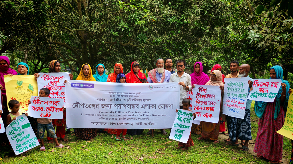 রাজশাহীর বিল নেপালপাড়া গ্রামকে মৌপতঙ্গের জন্য ‘পরাগবান্ধব এলাকা’ ঘোষণা