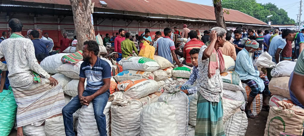 রাজবাড়ীতে ৪৩ কেজিতে পেঁয়াজের মণ নির্ধারণের দাবিতে ধর্মঘট
