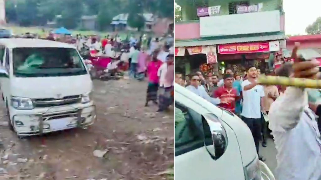 ফরিদপুরে এ কে আজাদের গণসংযোগে হামলা—গাড়ি ভাঙচুর
