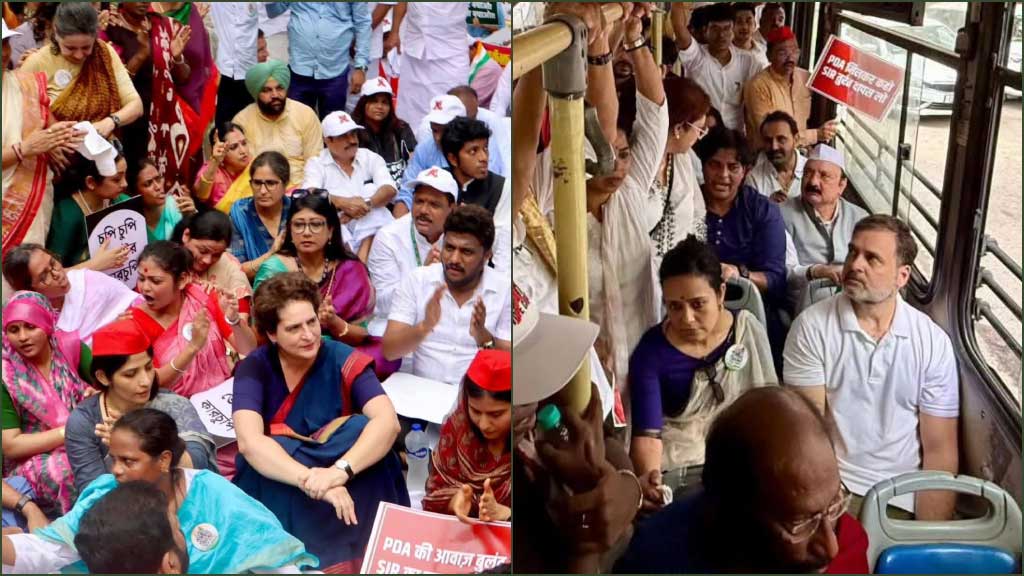ভোটার তালিকা ইস্যুতে মিছিল থেকে আটকের পর রাহুল-প্রিয়াঙ্কাসহ ছাড়া পেলেন সবাই