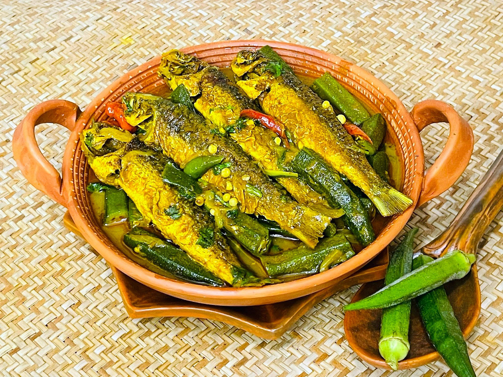 ঢ্যাঁড়স দিয়ে ভাগনা মাছের ঝাল